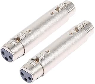 PNGKNYOCN XLR Female to Female Coupler,XLR 3-Pin Gender Changer Microphone Cable Adapter(2-Pack