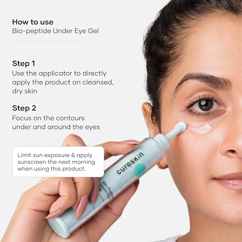 Cureskin Eye Care Combo | Eye Brow & Lash Oil | Bio-Peptide Under Eye Gel to Reduce Dark Circles | Eyelash Growth Serum | Under Eye Cream for Dark Circles for Women and Men | Lash Serum for Eyelash Growth