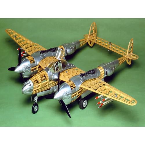 Guillow's Lockheed P-38 Lightning Model Kit Black, Small