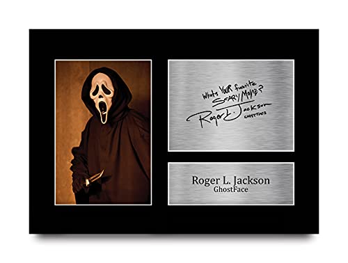 HWC Trading A4 Roger L Jackson Scream Ghost Face Los Regalos Imprimieron La Imagen Firmada del Autógrafo para Los Fans De La Memorabilia De La Película - A4 Enmarcado