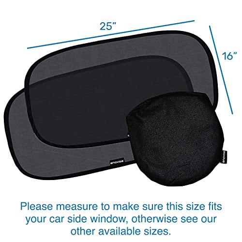 Enovoe Car Window Shade for Baby - (2 Pack) UV Protection Breathable Mesh Baby Window Covers - Sun Shade Blocker, Cling Windows Cover - Glare Shield and UV Rays Protection for Your Child - XL 25"x16" by Enovoe - Used condition - Image 3
