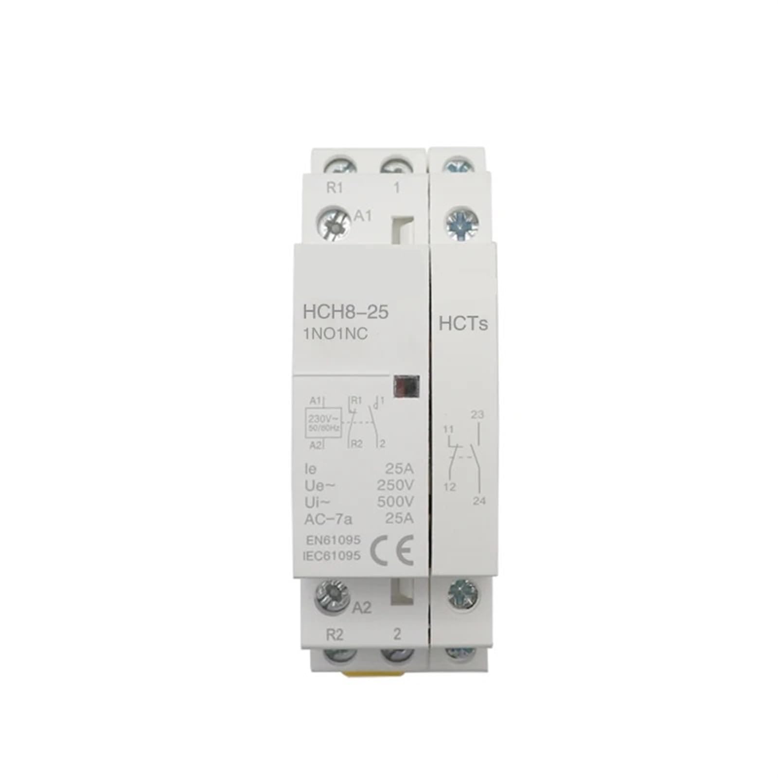 AVSBBYEPS HCH8-25 Modular Contactor 2P 16A 20A 25A 2NO Or 2NC Or 1NO1NC 220V Automatic Household Din Rail Type 1Pcs(2P 25A 2NO HCTs)