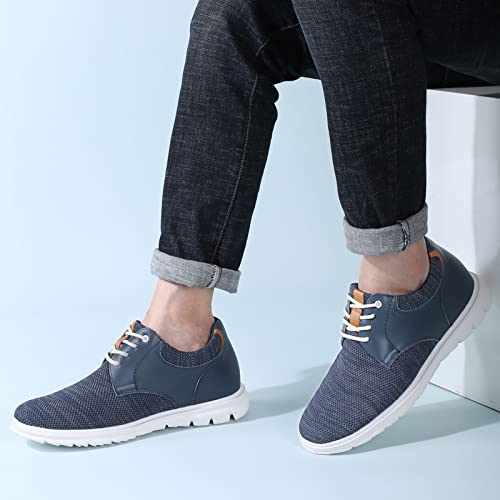 CHAMARIPA Men's Elevator Sneakers Sports Shoes Mesh Lace up Shoes Light Weight Height Increasing Shoes Hidden Heel Trainer4