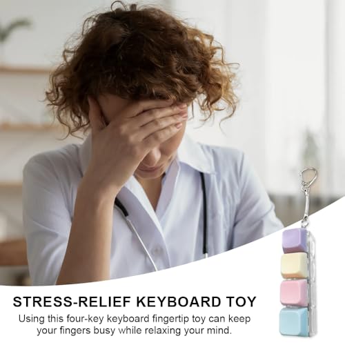Zegnuem Fidget Toys, Dekompression Spielzeug Schlüsselanhänger, Tastatur Fidget Spielzeu, Lustig Bunter Tastatur Fidget, Stressabbau & Konzentration für Dekompression Verbrauch Zeit