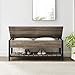 Walker Edison Julian Rustic Farmhouse Lift Top Entry Bench with Bottom Rack, 48 Inch, Grey