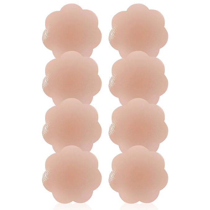 Matrix 4 Pair Nipple Cover Reusable for Women Thin Silicone Nipple Pasties for Women Reusable to Cover Under Bra Skin Friendly Adhesive Nipple Pads for Women, Girls Breast Nipple Cap Nipple Pasties-image-42
