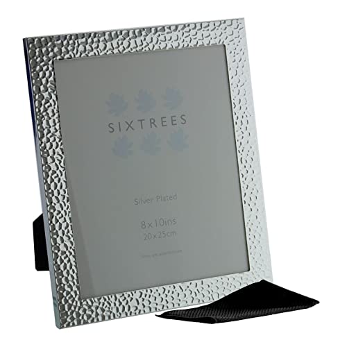 Sixtrees 6-345-80 Williams Embossed Silver Plated 10 x 8 inch Photo Frame. Complete with microfibre polishing cloth
