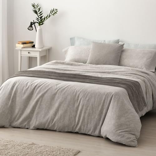 Burrito Blanco | Fundas nórdicas de Franela | Cama de 150 a 160cm. (+Medidas Disponibles) | Diseño 575 | Color Greige (150 160x190/200cm.)