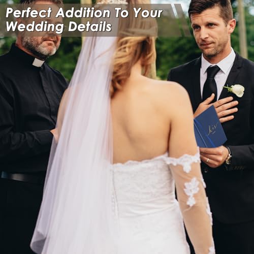 Image of Wedding Vow Books With Gold Foil Lettering, Hard Cover His and Hers Vow Books, Canvas Linen Foil Embossed Wedding Ceremony Vow Books - A Beautiful Addition For The Wedding Day, 56 Pages, 5.9 inch X 3.9 inch