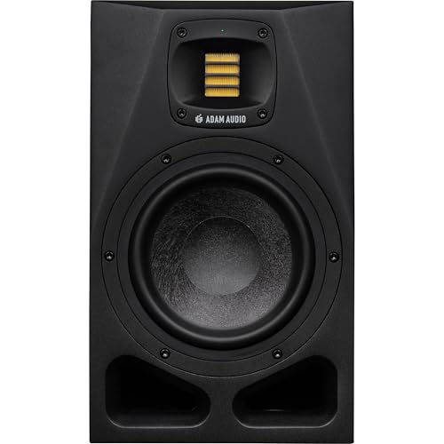 Image of Adam Audio A7V Studio Monitor (Pair) with On-Stage Stands SMS6000-P Studio Monitor Stands, Large Isolation Pads, Balanced Interconnect Cables, and XLR Cables