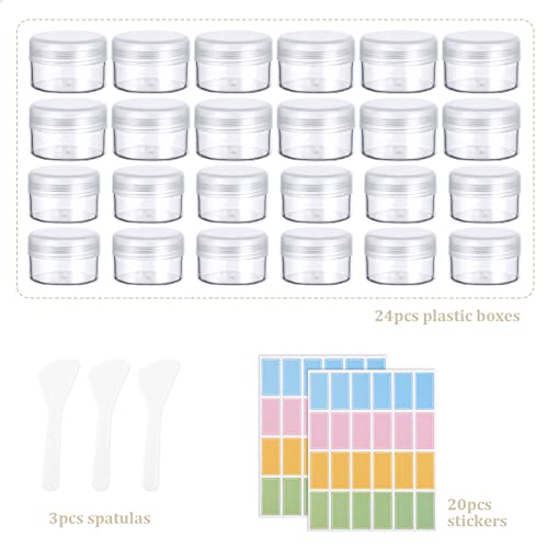 Flintronic Plastic Cosmetic Jar*24, Transparent & Visible Sample Container Jar - Image 4