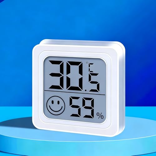 4 Pack Mini Digital Thermometer Hygrometer,Humidity Gauge with ℃/℉ Switch,Humidity Meter Temperature Monitor for Cellar Reptile Incubator Closet
