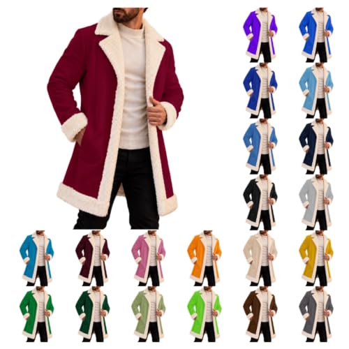 TRCELECTROP Christmas Jacket for Men Fleece Holiday Xmas Jackets Outwear 2026 Fall Winter Open Front Cardiagn with Pockets - image 1