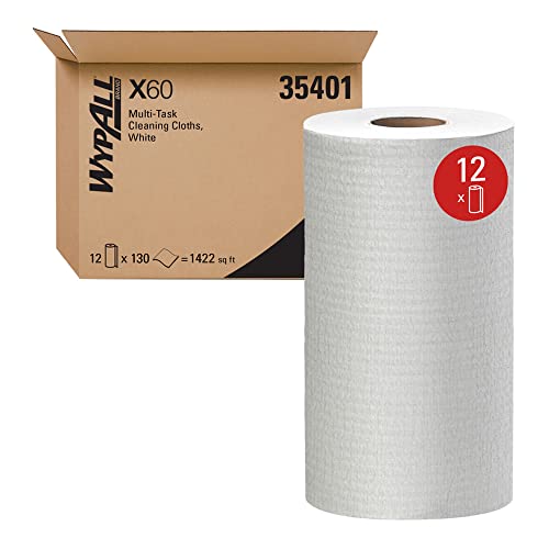 Kimberly-Clark 35401 White WYPALL X60 Wipers, 130 Sheets, 9.8