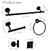 14-Pieces Matte Black Bathroom Accessories Set, Stainless Steel Bathroom Hardware Set, Bath Towel Bar Set, Towel Racks for Bathroom Wall Mounted.