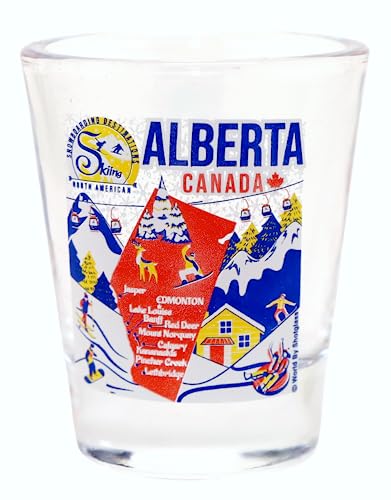 Alberta Canada Skiing & Snowboarding Destinations Shot Glass
