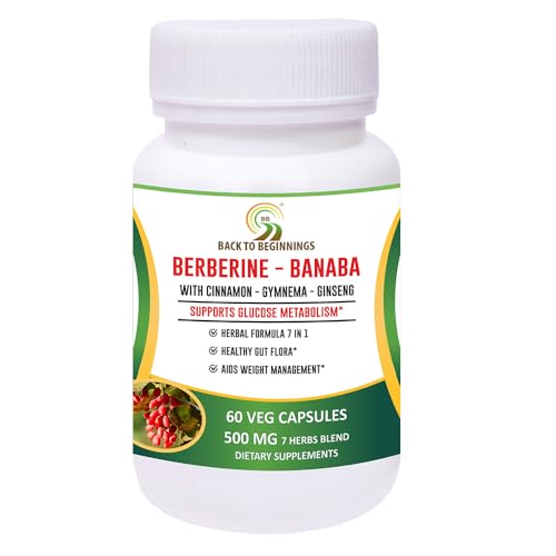 Berberine - Banaba With Cinnamon, Gymnema & Ginseng 500 Mg | For Blood Sugar Management | 60 Veg Caps