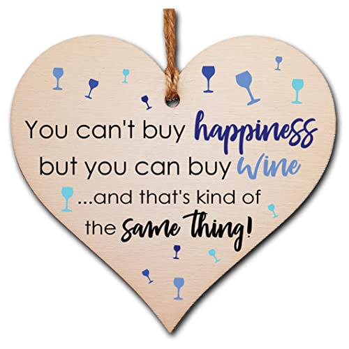 Handmade Wooden Hanging Heart Plaque Gift Perfect for Wine Lovers Novelty Funny Keepsake