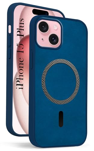 Jkobi Back Cover Case for Apple iPhone 15 Plus (Sleek Leather Finish | MagSafe Compatible Wireless Charging | Camera Bump Protection)