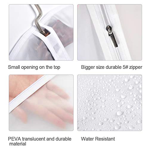 Garment Bags for Hanging Clothes (Set of 12) Suit Bags for Closet Storage, Plastic Waterproof Suit Cover Bag with Zipper for Coats, Jackets, Shirts 24'' x 40''3
