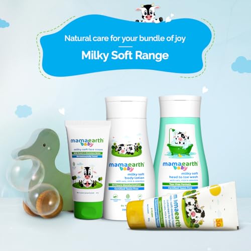 Image of Mamaearth Milky Soft Head to Toe Wash With Oats, Milk, and Calendula for Babies- 200 ml |2-in-1 Tear-Free Body Wash & Shampoo | Moisturizes and Soothes Skin | Travel-friendly Pack