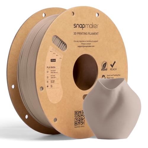 Image of Snapmaker Matte PLA Filament 1.75mm, RFID 3D Printer Filament for Snapmaker U1, Dimensional Accuracy + /- 0.02mm, 300mm /s High Speed Printing Clog-Free for Most FDM Printers,1kg(2.2lbs) Latte Brown