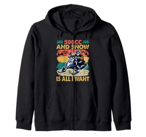 500cc Y La Nieve Es Todo Lo Que Quiero - Motos De Nieve - Motos De Nieve Sudadera con Capucha