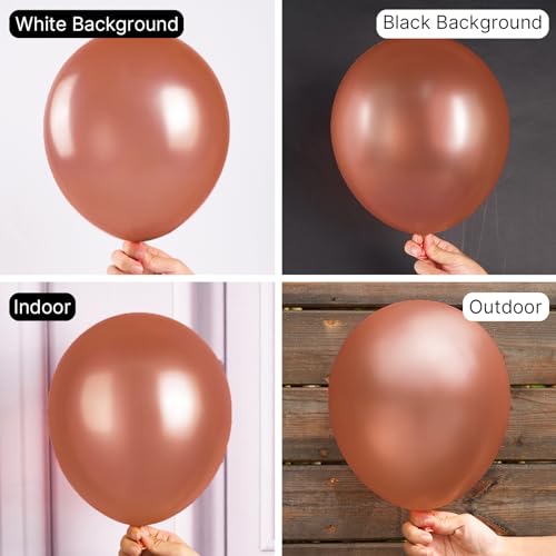 Image of PartyWoo Brown Balloons 50 pcs 12 Inch Pearl Boho Neutral Coffee Dark Brown Latex Helium Balloons for Wedding Baby Shower Gender Reveal Graduation Birthday Party Decorations Brown-Z08