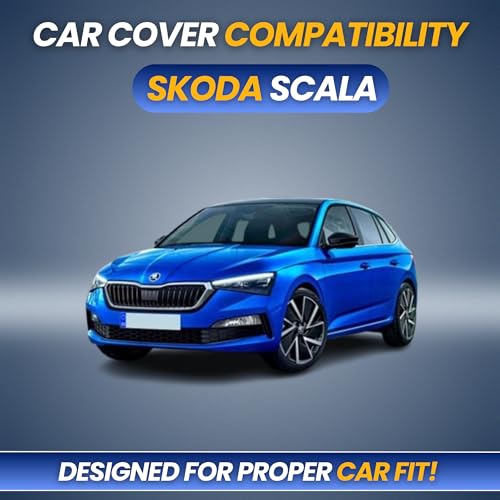 Image of Car Cover for Skoda Scala | 100% Waterproof Heavy-Duty 3-Layer Car Body Cover | All-Weather Rain, UV, Sun & Dust Protection | Custom Fit | Mirror & Antenna Pockets | Navy Blue