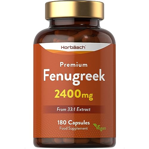 Fenogreco Cápsulas 2400mg | 180 Comprimidos Veganos en Polvo | Extracto de Semilla de Fenogreco |...