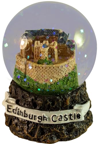 I LUV LTD Scottish Waterball Small Snow Globe with Edinburgh Castle Design, Resin Figurine and Moulded Base