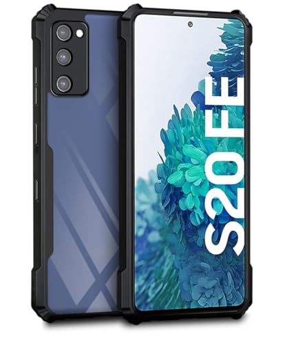 Image of WOW IMAGINE Shockproof Clear Protective Back Case for Samsung Galaxy S20 FE | S20 FE 5G - AirEDGE Technology | 360 Degree Camera Protection | Transparent Hybrid Back Case Mobile Cover - Black