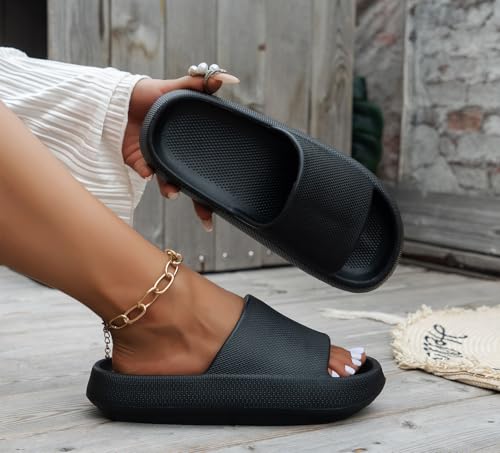 Cloud Slippers for Women Men Pillow Slippers Soft Comfort Non Slip Quick Drying Shower Shoes Slides Bathroom Sandals Lightweight Cushioned Thick Sole3