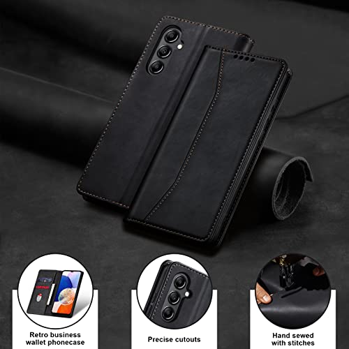 Image of Jasonyu Wallet Case for Samsung Galaxy A14 4G /5G, Flip PU Leather, Black