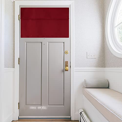 RYB HOME Small Door Window Curtains - Thermal Insulated Privacy Blackout Curtains for Patio, Front/French Door, W26 x L20 inch, 1 Panel, Red