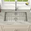 Dcolora 30 Inch Undermount Kitchen Sink 16 Gauge Stainless Steel Sink Single Bowl Under Counter, 30"x19"x9" Rounded Corner, #DC-U7717