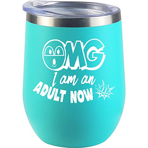 Top Rated 18th Birthday Gifts For Girls, Boys, Daughter, Son, Women, Christmas Gifts, Children, Her, Sister, Funny Eighteenth Bday Wine Glass Cup