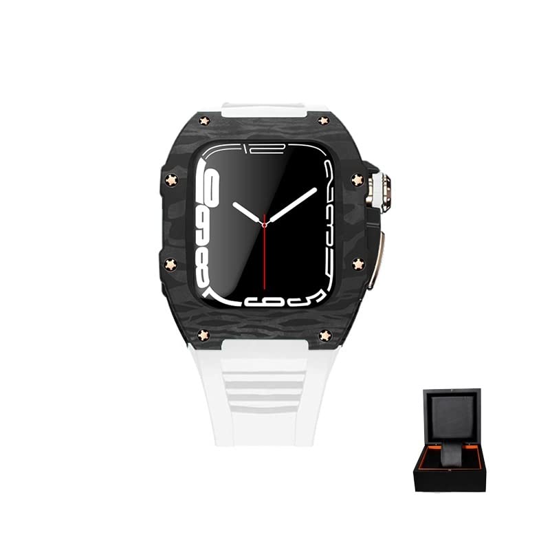 Kit modification Apple Watch 7 en titane et carbone avec bracelet luxe