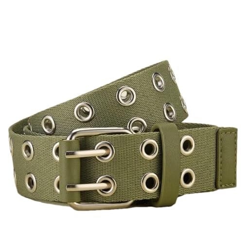 Men's Canvas Belt Double Row Buckle Casual WOMEN's Outdoor Sports Belt With Cargo Pants Cowgirl