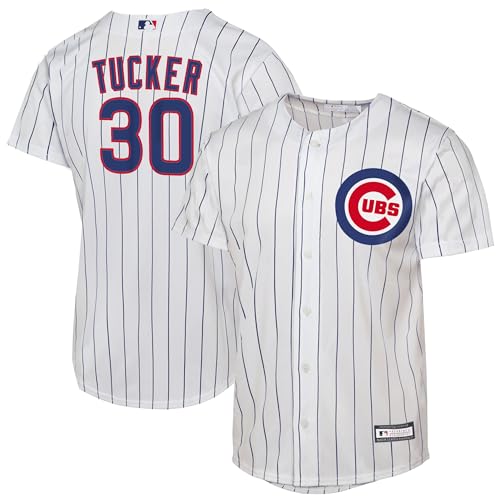 Kyle Tucker Chicago Cubs MLB Kids Youth 8-20 White Home Player Jersey (US Numeric 14 16 Regular Kyle Tucker Chicago Cubs White)