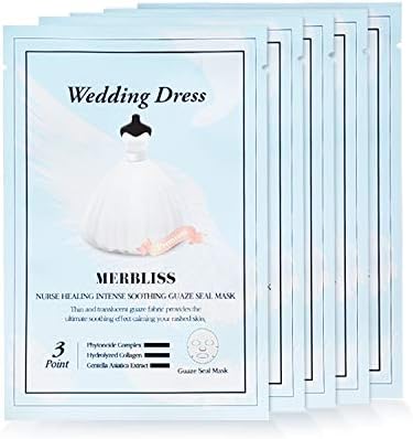 MERBLISS Nurse Healing Intense Soothing Gauze Seal Mask 5pc - Korean Skincare | Facial Mask | Face Mask Skin Care | Sheet Masks | Facial Mask | Korean Face Mask