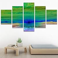 SIGNWIN 5 Panel Canvas Wall Art Modern Art Coastal Colorful Multicolor Photography Romantics Sunset for Home Decorations Ready to Hang - 60