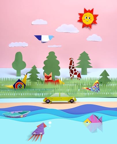Image of DIY Art & Craft Kits for Boys /Girls 4-8years Old Mess Free No GUE,No Scissors Art Kits, Fun Activity Drawing for Child (Paper Origami)