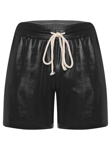 TiaoBug Mens Swim Trunks Shiny Metallic Boxer Shorts Loose Fit Swimsuit Shorts for Beachwear Party