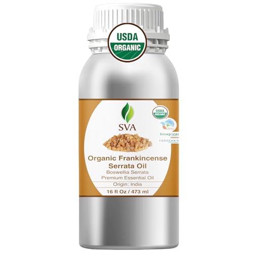 Image of SVA Organic Frankincense Essential Oil, Large Size, 16 Fl Oz (473 ml) | Frankincense Oil for Diffuser, Humidifier, Skin, Body, Perfume, Home Fragrance, Incense, Bath, Soap, Candle & DIY Projects