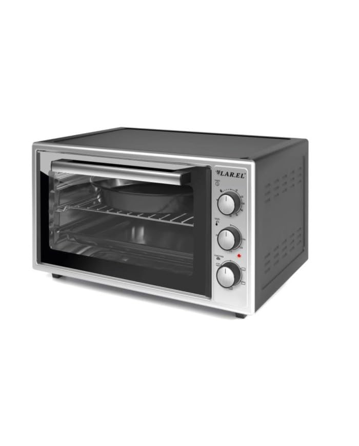 Forno Elettrico 35 Lt LAREL 1400 Watt Ventilato Grill Luce Timer In Dotazione 2 Teglie + 1 Griglia
