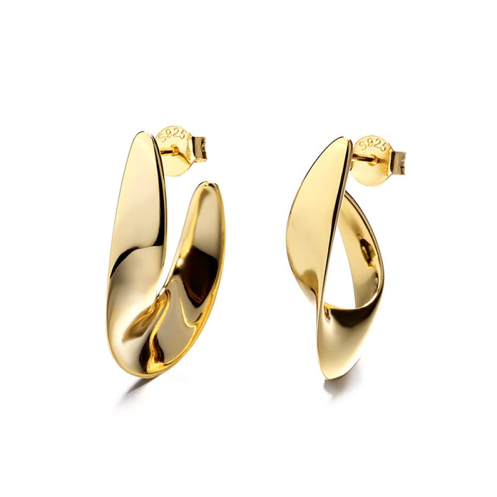Pendientes Aro Plata Mujer,Pendientes De Aro Irregulares Y Elegantes Retorcidos Pendientes Huggie De Plata De Ley 925 Pendientes Colgantes De Gota De Círculo Dorado Para Damas Niñas Fiesta Oficina V