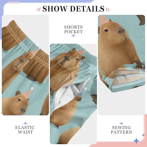 Pajama Bottoms, Pajamas Long Pant Capybaras Kawaii Cartoon Lounge Wear Casual Sleep Pants Soft Pjs Sleepwear4