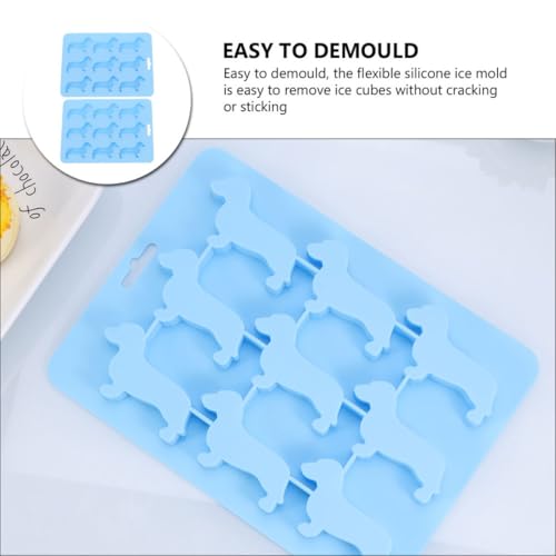 Molde de silicona para hielo en forma de perro 2 piezas miniatura 4