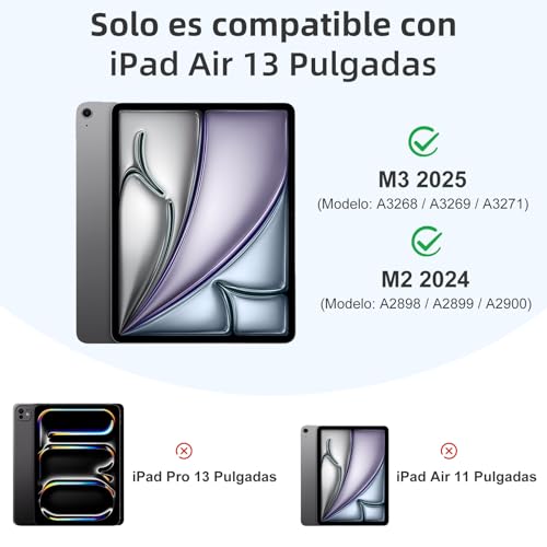 Funda iPad Air 13 con porta lápiz rosa m4 m3 soporte multiángulo delgada 2